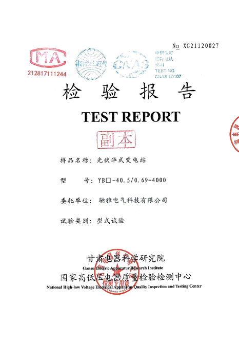 YB□-40.5/0.69-4000 Inspection report